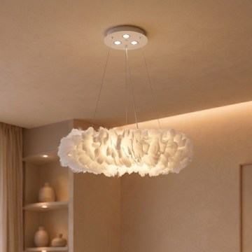 BRILAGI - LED luster na lanku FEATHER 3xE27/40W/230V + 3xLED/3W pr. 50 cm biela