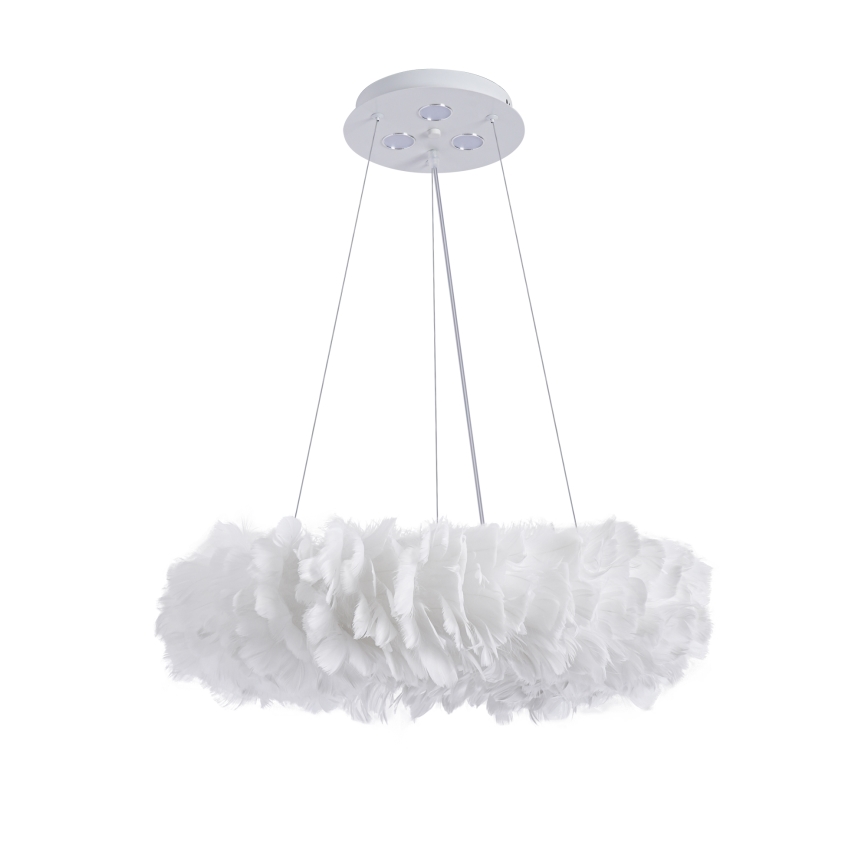 BRILAGI - LED luster na lanku FEATHER 3xE27/40W/230V + 3xLED/3W pr. 50 cm biela