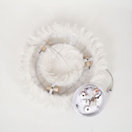 BRILAGI - LED luster na lanku FEATHER 3xE27/40W/230V + 3xLED/3W pr. 50 cm biela