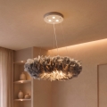 BRILAGI - LED luster na lanku FEATHER 3xE27/40W/230V + 3xLED/3W pr. 50 cm šedý