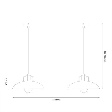 Brilagi - LED Luster na lanku FLAMENGO 2xE27/60W/230V biela