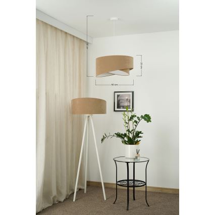 Brilagi - LED Luster na lanku LYRA 1xE27/15W/230V hnedá/biela