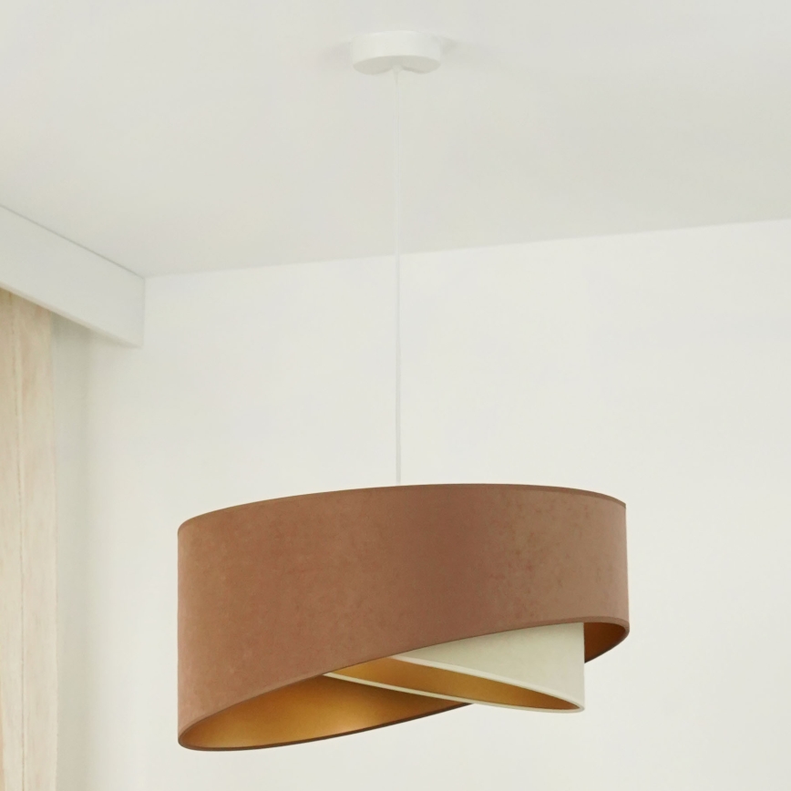 Brilagi - LED Luster na lanku LYRA 1xE27/15W/230V hnedá/krémová/zlatá