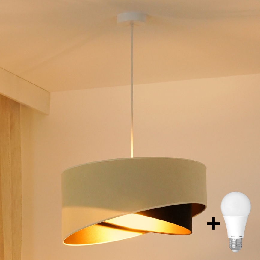 Brilagi - LED Luster na lanku LYRA 1xE27/15W/230V krémová/čierna/zlatá