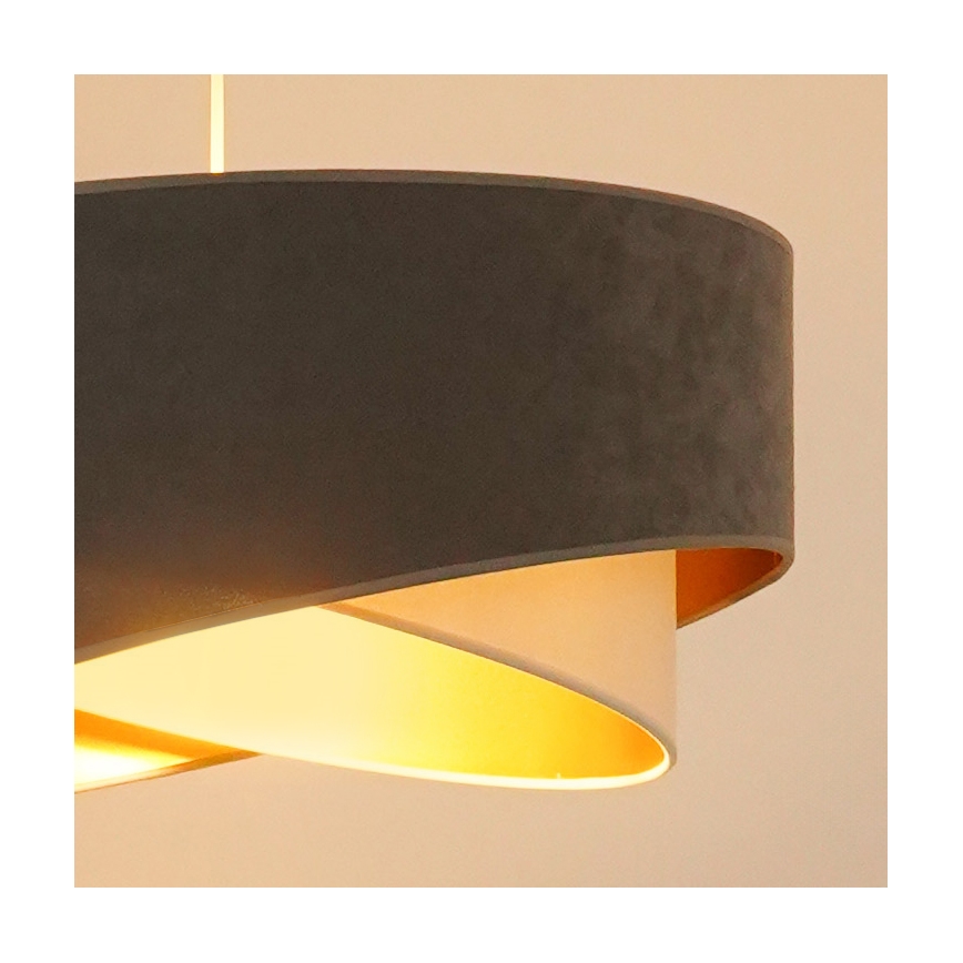 Brilagi - LED Luster na lanku LYRA 1xE27/15W/230V šedá/krémová/zlatá