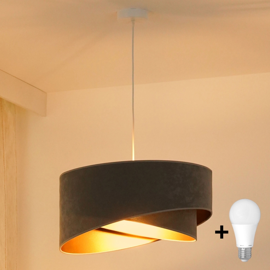 Brilagi - LED Luster na lanku LYRA 1xE27/15W/230V šedá/zlatá