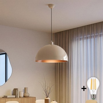 BRILAGI - LED luster na lanku METALO 1xE27/40W/230V pr. 40 cm béžová/medená