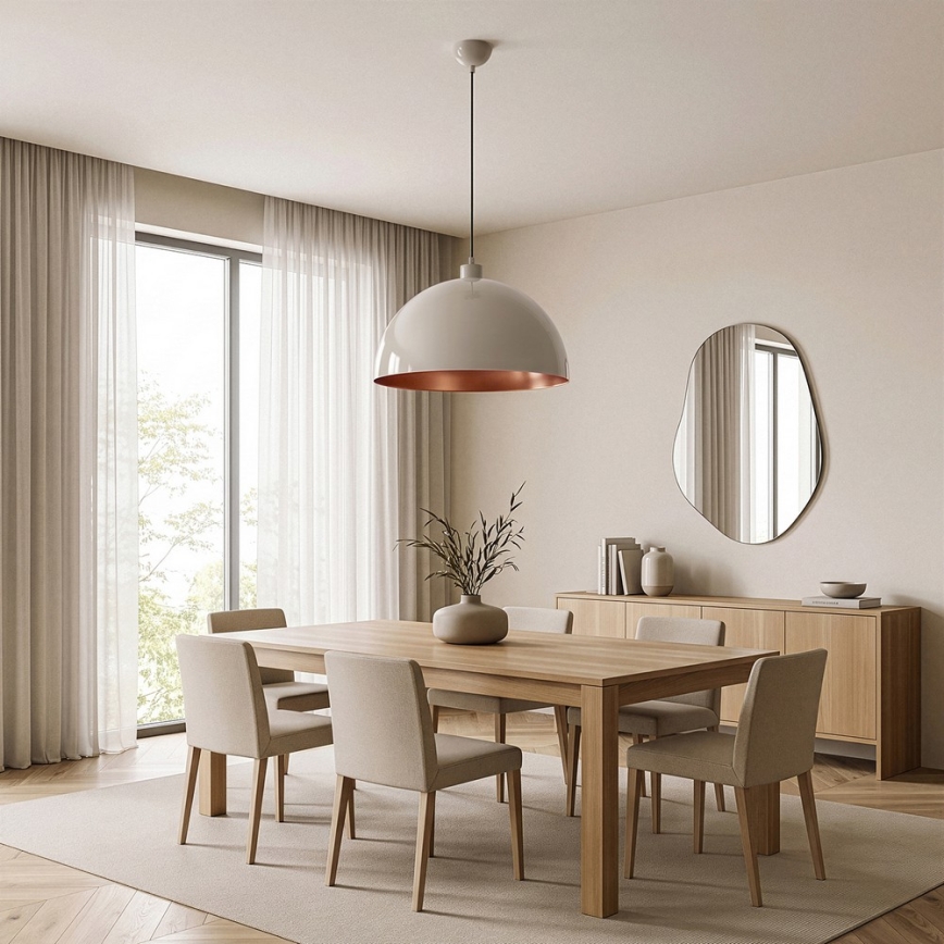 BRILAGI - LED luster na lanku METALO 1xE27/40W/230V pr. 40 cm béžová/medená