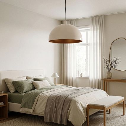 BRILAGI - LED luster na lanku METALO 1xE27/40W/230V pr. 40 cm béžová/medená