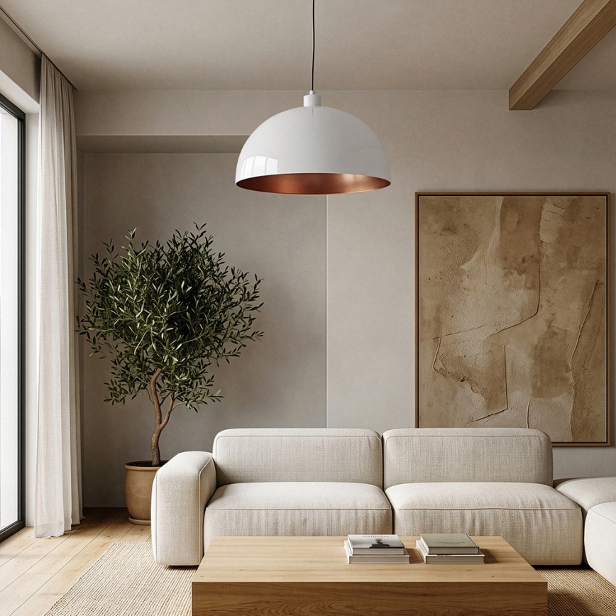 BRILAGI - LED luster na lanku METALO 1xE27/40W/230V pr. 40 cm biela/medená