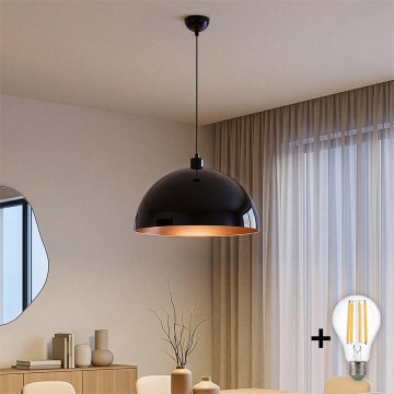 BRILAGI - LED luster na lanku METALO 1xE27/40W/230V pr. 40 cm čierna/medená
