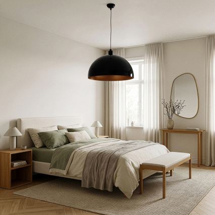 BRILAGI - LED luster na lanku METALO 1xE27/40W/230V pr. 40 cm čierna/medená