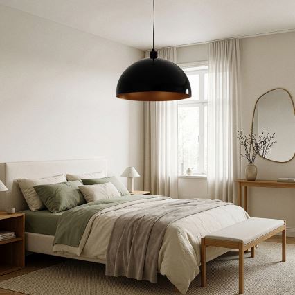 BRILAGI - LED luster na lanku METALO 1xE27/40W/230V pr. 40 cm čierna/medená