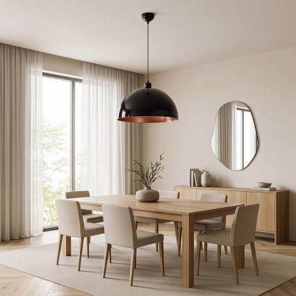 BRILAGI - LED luster na lanku METALO 1xE27/40W/230V pr. 40 cm čierna/medená
