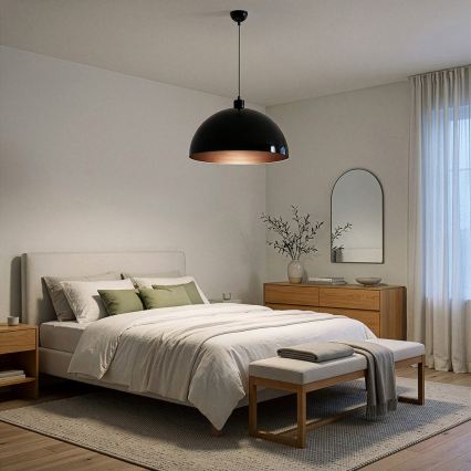 BRILAGI - LED luster na lanku METALO 1xE27/40W/230V pr. 40 cm čierna/medená