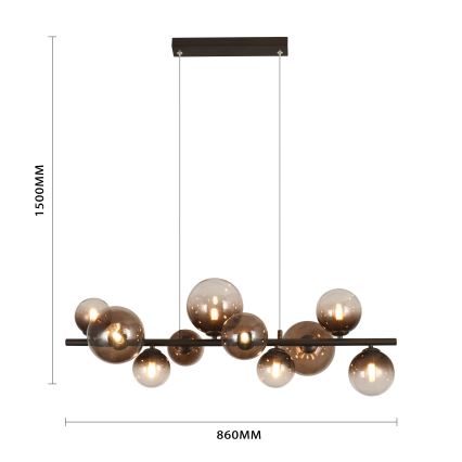 Brilagi - LED luster na lanku MILLA 10xG9/3W/230V hnedá/dymová hnedá