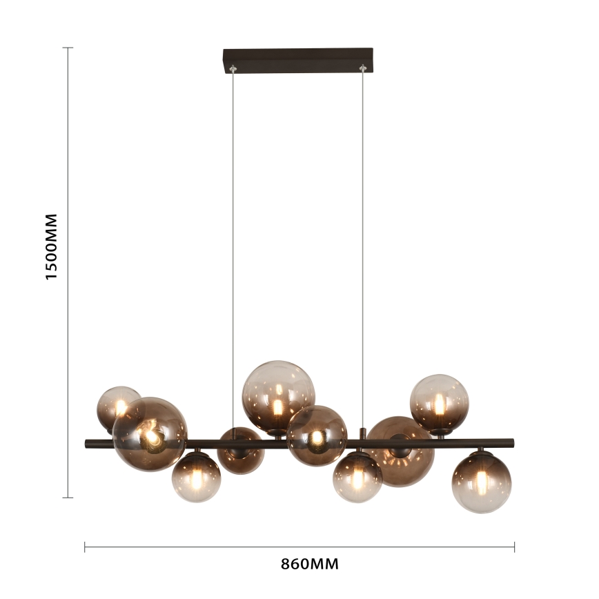 Brilagi - LED luster na lanku MILLA 10xG9/3W/230V hnedá/dymová hnedá