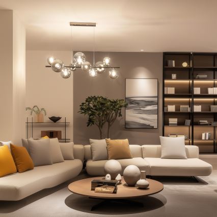 Brilagi - LED Luster na lanku MILLA 10xG9/3W/230V lesklý chróm/dymová