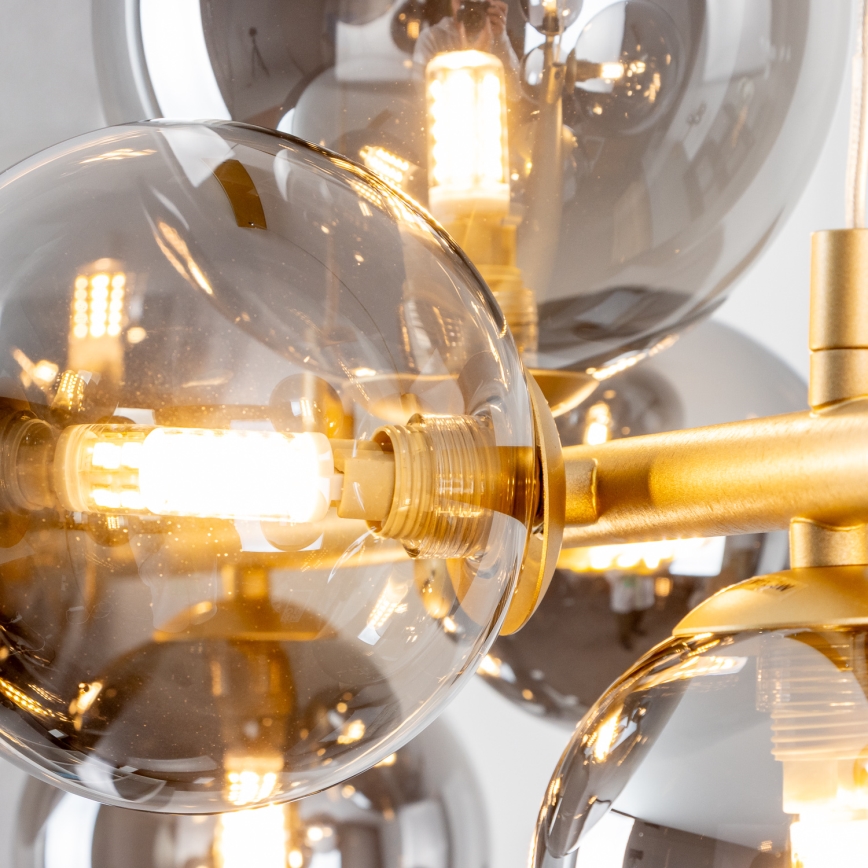 Brilagi - LED Luster na lanku MILLA 10xG9/3W/230V zlatá/dymová