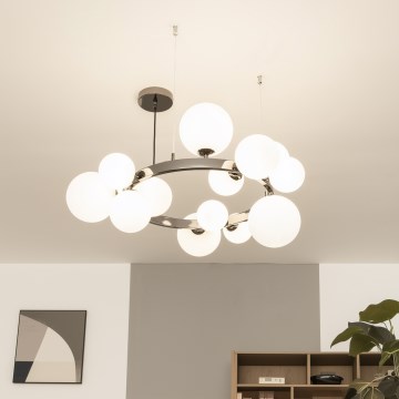 Brilagi - LED luster na lanku MILLA 15xG9/3W/230V čierny chróm/biela