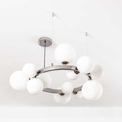 Brilagi - LED luster na lanku MILLA 15xG9/3W/230V čierny chróm/biela