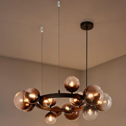 Brilagi - LED luster na lanku MILLA 15xG9/3W/230V hnedá/dymová hnedá