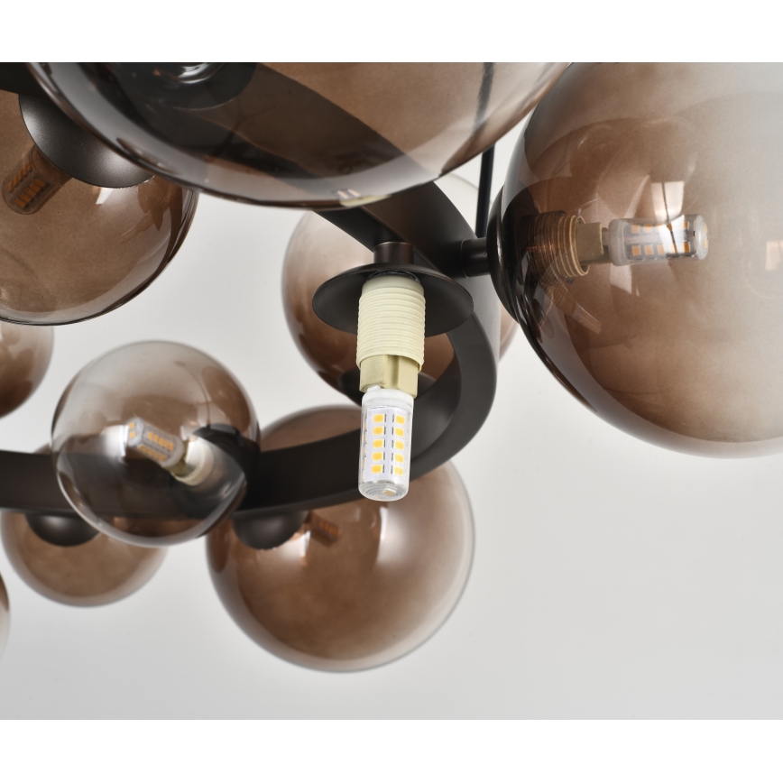 Brilagi - LED luster na lanku MILLA 15xG9/3W/230V hnedá/dymová hnedá