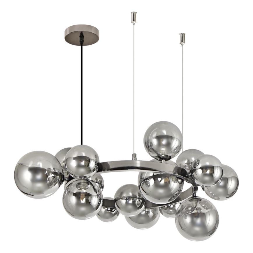 Brilagi - LED Luster na lanku MILLA 15xG9/3W/230V lesklý chróm/dymová