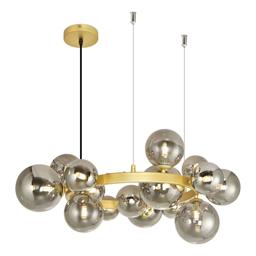 Brilagi - LED Luster na lanku MILLA 15xG9/3W/230V zlatá/dymová