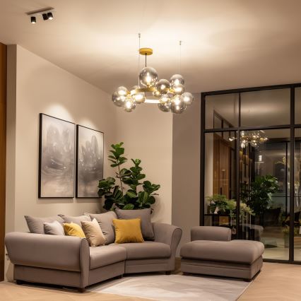 Brilagi - LED Luster na lanku MILLA 15xG9/3W/230V zlatá/dymová