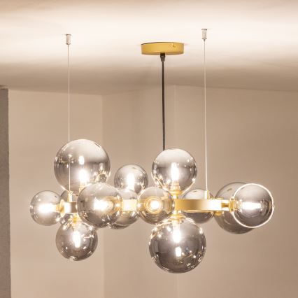 Brilagi - LED Luster na lanku MILLA 15xG9/3W/230V zlatá/dymová