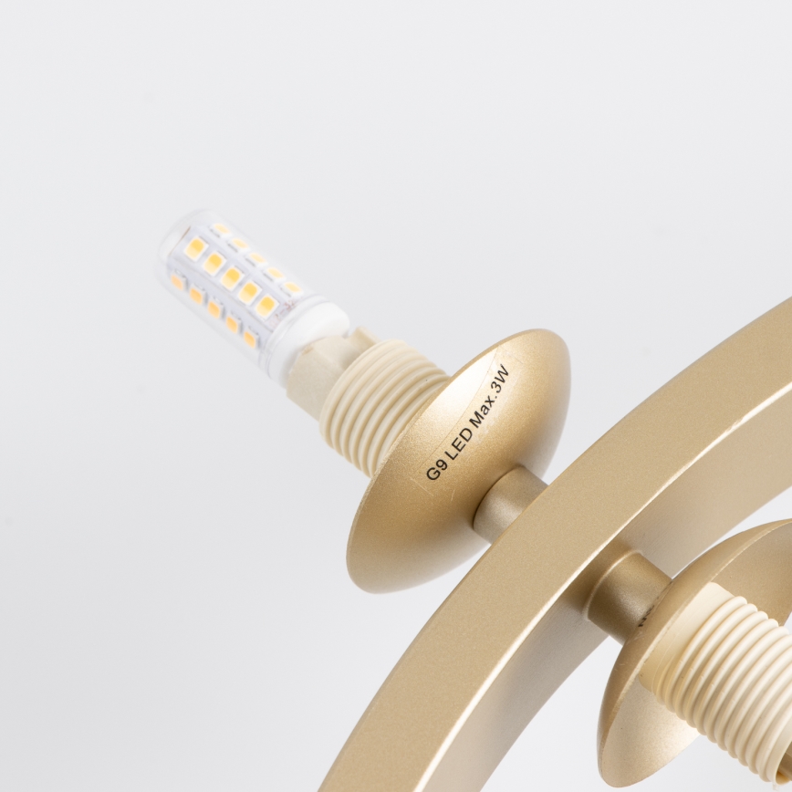 Brilagi - LED Luster na lanku MILLA 15xG9/3W/230V zlatá/dymová