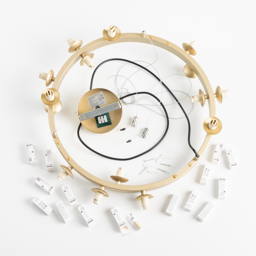 Brilagi - LED Luster na lanku MILLA 15xG9/3W/230V zlatá/dymová