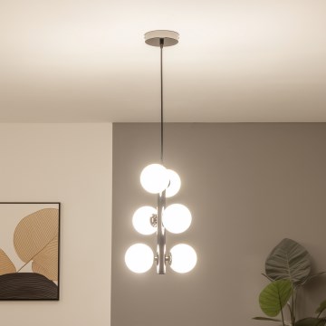 Brilagi - LED luster na lanku MILLA 6xG9/3W/230V čierny chróm/biela