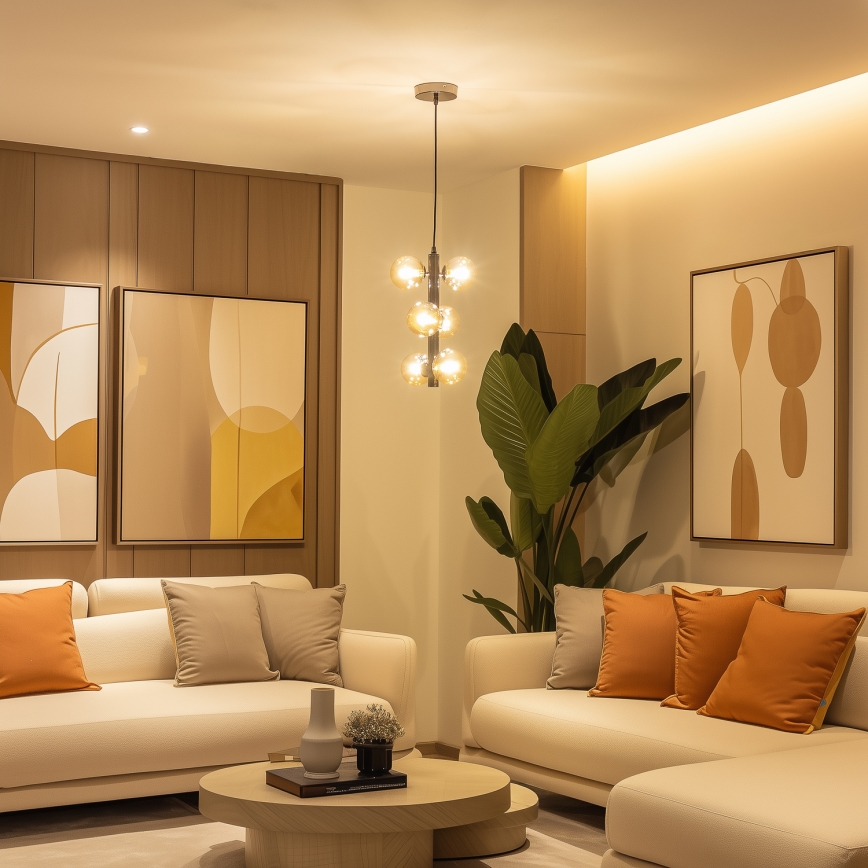 Brilagi - LED Luster na lanku MILLA 6xG9/3W/230V lesklý chróm/zlatá