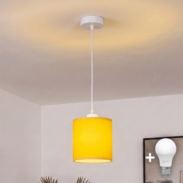 BRILAGI - LED luster na lanku NUBILA 1xE27/60W/230V pr. 14 cm biela/žltá
