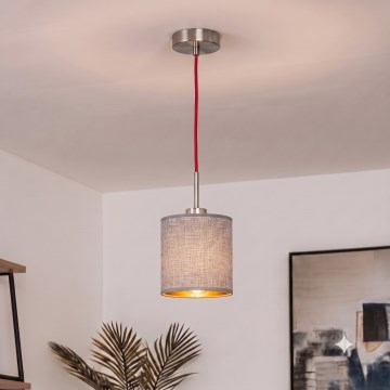 Brilagi - LED luster na lanku NUBILA 1xE27/60W/230V pr. 14 cm červená/šedá