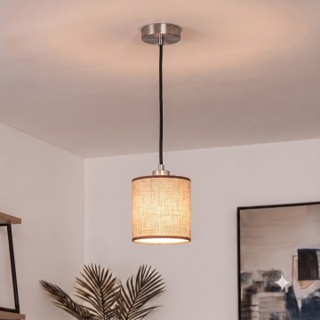 Brilagi - LED luster na lanku NUBILA 1xE27/60W/230V pr. 14 cm čierna/hnedá
