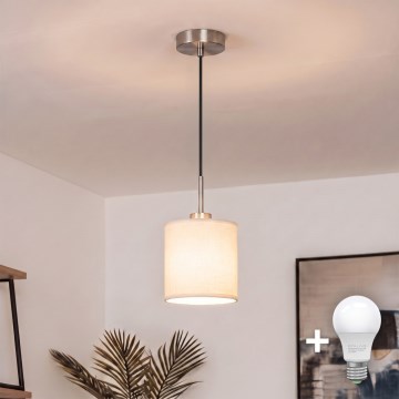 Brilagi - LED luster na lanku NUBILA 1xE27/60W/230V priemer 14 cm čierna/krémová