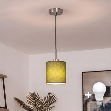 Brilagi - LED luster na lanku NUBILA 1xE27/60W/230V priemer 14 cm čierna/zelená