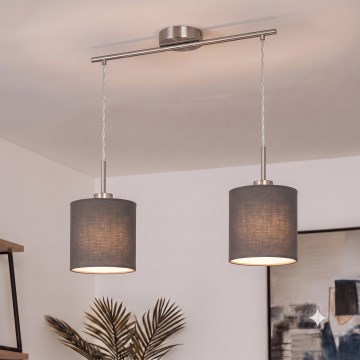 Brilagi - LED luster na lanku NUBILA 2xE27/60W/230V antracit