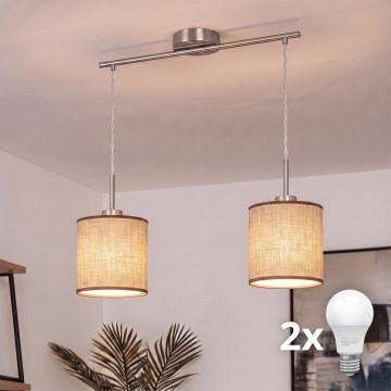Brilagi - LED luster na lanku NUBILA 2xE27/60W/230V hnedá