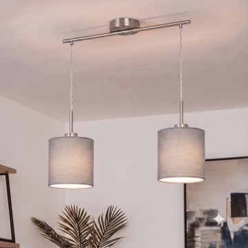 Brilagi - LED luster na lanku NUBILA 2xE27/60W/230V svetlosivý