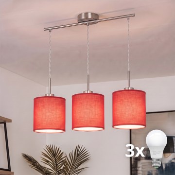 Brilagi - LED luster na lanku NUBILA 3xE27/60W/230V červená