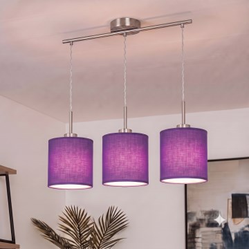 Brilagi - LED luster na lanku NUBILA 3xE27/60W/230V fialový
