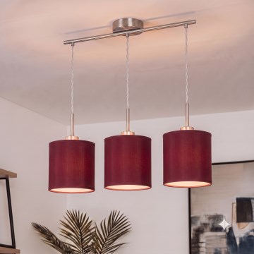 Brilagi - LED luster na lanku NUBILA 3xE27/60W/230V pompejská červená