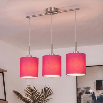 Brilagi - LED luster na lanku NUBILA 3xE27/60W/230V ružový