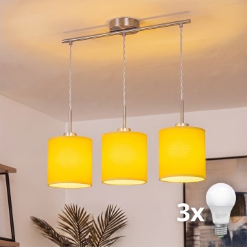 Brilagi - LED luster na lanku NUBILA 3xE27/60W/230V žltý