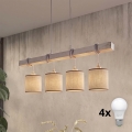 BRILAGI - LED luster na lanku NUBILA 4xE27/60W/230V šedá/hnedá