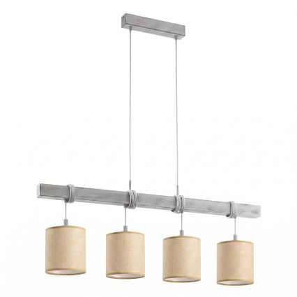 BRILAGI - LED luster na lanku NUBILA 4xE27/60W/230V šedá/svetlohnedá